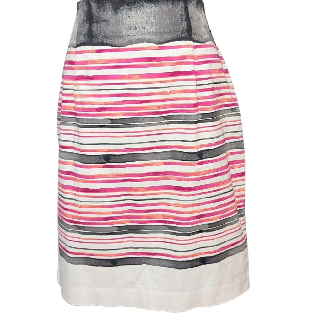 Striped Cotton Stretch Blend Skirt
